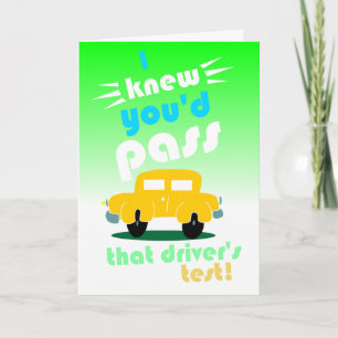 Grappig passeren drivers test gefeliciteerd kaart