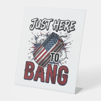 Grappig Patriotisch Vuurtje Klassieke 4 juli T-shi Reclamebord Met Voetstuk