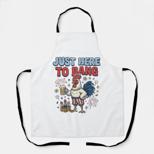 Grappig Patriotische Haan Vuurwerk Bier Shirt Ontw Schort