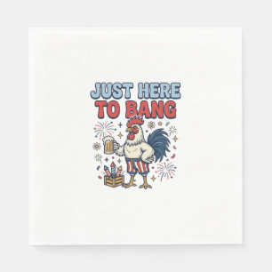 Grappig Patriotische Haan Vuurwerk Bier Shirt Ontw Servet