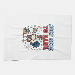 Grappig Patriotische Haan Vuurwerk Bier Shirt Ontw Theedoek