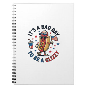 Grappig Patriotische Hotdog Vintage Gravure Shirt Notitieboek