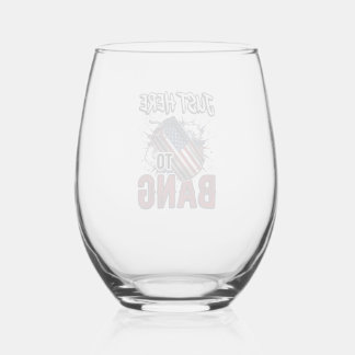 Grappig Patriottisch Knaller Vintage 4 juli T-shir Wijnglas Zonder Voet