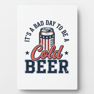 Grappig Patriottisch Koud Bier Vintage Vector T-sh Fotoplaat