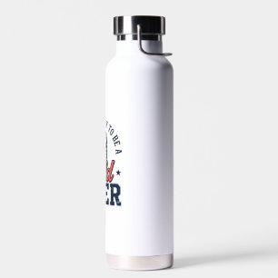 Grappig Patriottisch Koud Bier Vintage Vector T-sh Waterfles