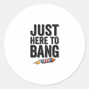 Grappig Patriottisch Vuurwerk Vintage Shirt Ontwer Ronde Sticker