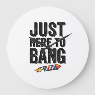 Grappig Patriottisch Vuurwerk Vintage T-shirt Ontw Grote Klok
