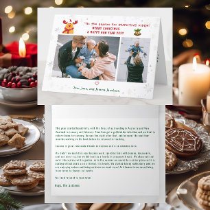 Grappig pawsitive Rudolph 2 foto's minimalistisch  Feestdagen Kaart