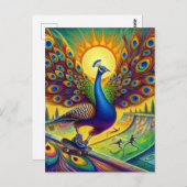 Grappig Peacock skateboarden Briefkaart (Voorkant / Achterkant)
