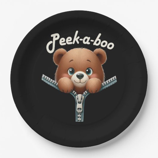 Grappig - Peekabo - Beer Papieren Bordje (Voorkant)