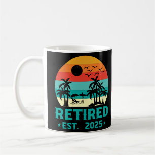 Grappig Pensioen 2025 Strand Palm Tree Koffiemok