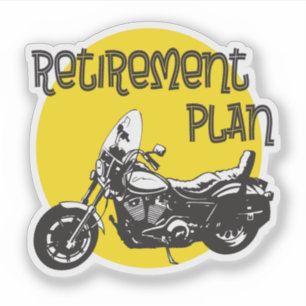 Grappig pensioenplan met motorfiets Graphic Sticker