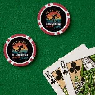 Grappig Pensioenplan Ski met Pensioen Poker Chips