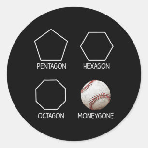 Grappig Pentagon Hexagon Octagon Geld Verdwenen Ronde Sticker