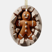 Grappig peperkoek Wall-Break Kerst Ornament (Rechts)