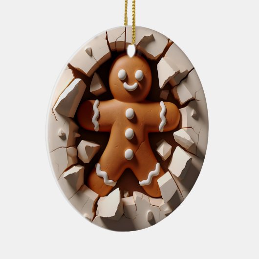 Grappig peperkoek Wall-Break Kerst Ornament (Rechts)