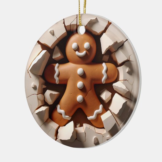Grappig peperkoek Wall-Break Kerst Ornament (Links)
