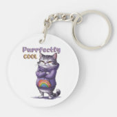 Grappig "Perfect Cool" Cat Sleutelhanger (Achterkant)