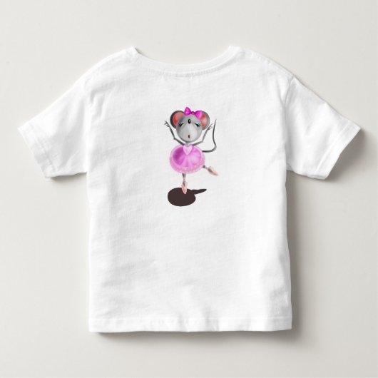 Grappig peuter T-shirt Ballerina Muis Ballet Dans (Achterkant)