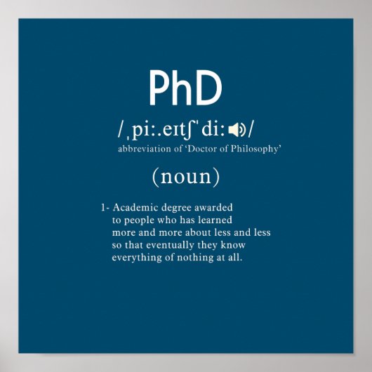 grappig phd-definitievenster poster (Voorkant)