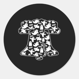 Grappig Philadelphia Halloween Ghost Boo Bell Phil Ronde Sticker