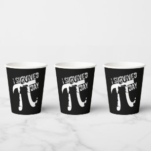 Grappig pi-symbool - ik overleefde pi dag papieren bekers