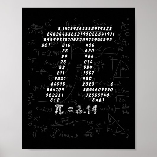Grappig pi-symbool ontwerp voor 14 maart pi dag 3. poster (Voorkant)
