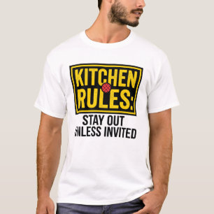 Grappig Pickleball Keuken Regels Waarschuwingsbord T-shirt