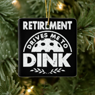 Grappig Pickleball pensioen drijft me naar Dink Gi Keramisch Ornament