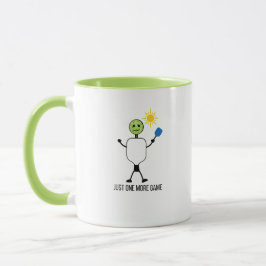 Grappig Pickleball Speler Karakter met Paddle Mok
