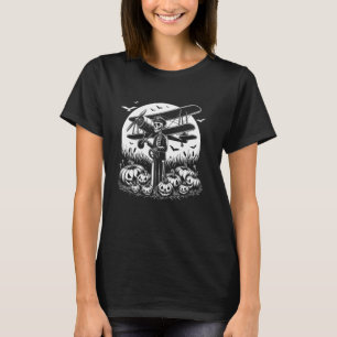 Grappig Pilot Skeleton Vliegtuig Vliegtuig Hallowe T-shirt