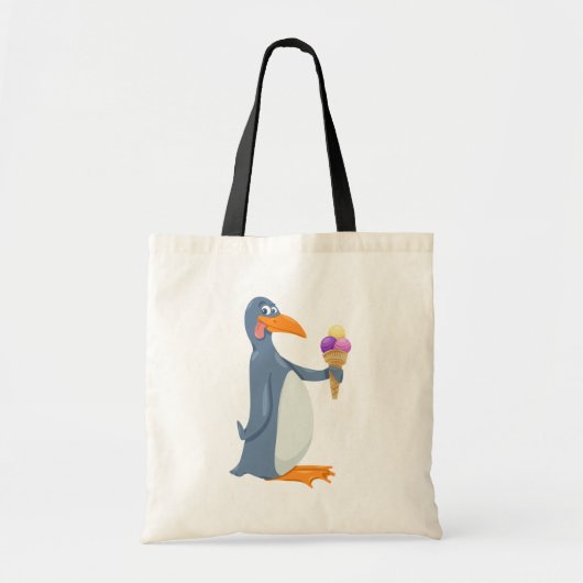 Grappig pinguïn met ijscream-Canvas tas (Voorkant)