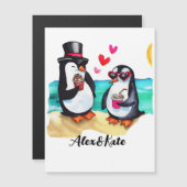 Grappig Pinguïn Paar, Dieren in Liefde (Voorkant / Achterkant)