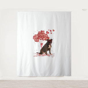 Grappig Pitbull Hart Valentijnsdag Hond Pap Mam Gi Wandkleed