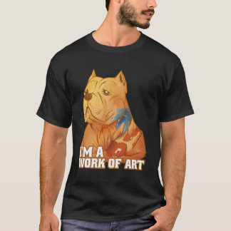 Grappig Pitbull lover werk van Art Pittie papa hon T-shirt