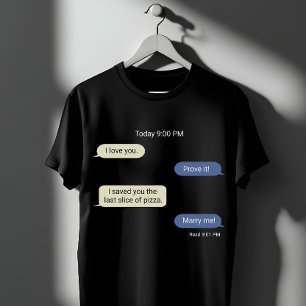 Grappig Pizza Liefde Chat Design T-shirt