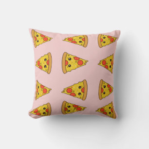 Grappig pizza patroon cute roze kinderen pepparoni kussen