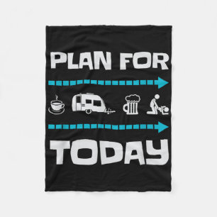 Grappig plan voor vandaag Camping Kamp Kampeerder Fleece Deken