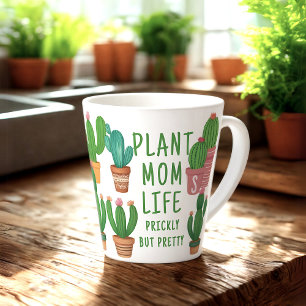 Grappig Plant Mom Life Prickly Cactus Latte Mok