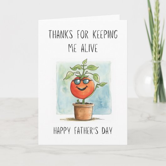 Grappig Plant Pap Bedankt Pun Vaderdag Kaart (Voorkant)