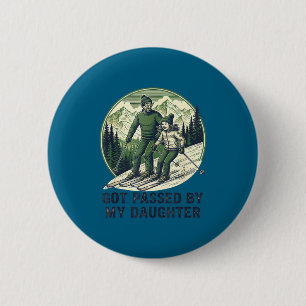Grappig Plezierige Ski Vakantie Voor Dochter Docht Ronde Button 5,7 Cm