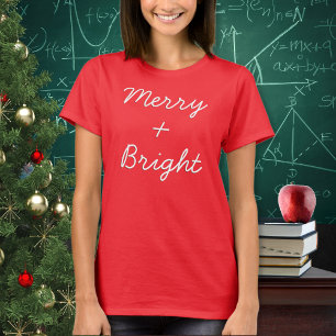 Grappig Plus Teken Wiskunde Thema Merry Bright Chr T-shirt