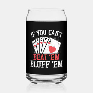 Grappig poker bluf gokken Casino Blikvorm Glas