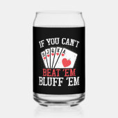 Grappig poker bluf gokken Casino Blikvorm Glas (Achterkant)
