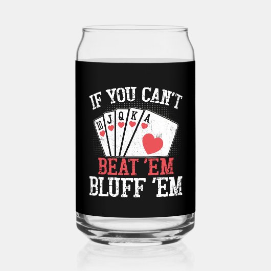 Grappig poker bluf gokken Casino Blikvorm Glas (Achterkant)