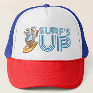 Grappig Polar Beer Surf Up Cool Surfen Cartoon Trucker Pet