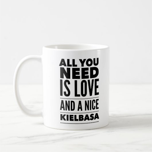 Grappig Polish Love en een leuke Kielbasa Coffee M Koffiemok (Links)
