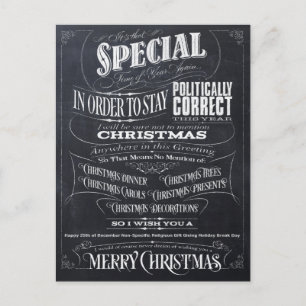Grappig politiek correcte kerstkaart - ik feestdagenkaart