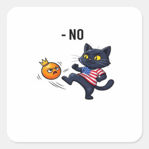 Grappig Politiek Meme Geen Kat Ontwerp Vierkante Sticker