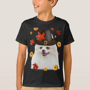 Grappig Pommerse Hond Pelgrim Pet Herfst Happy Bed T-shirt